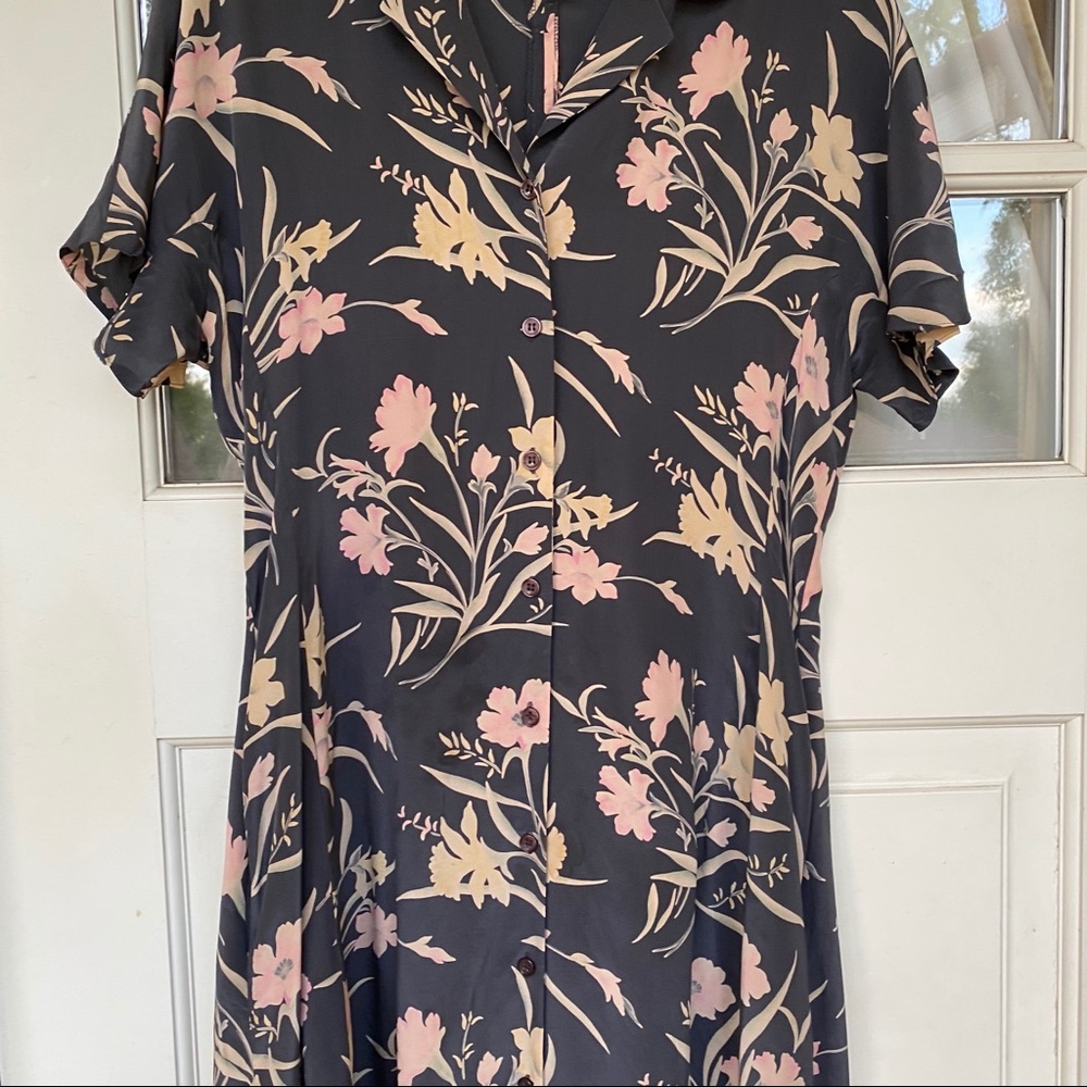 Jones New York silk dress button down pockets 14 - Picture 9 of 16